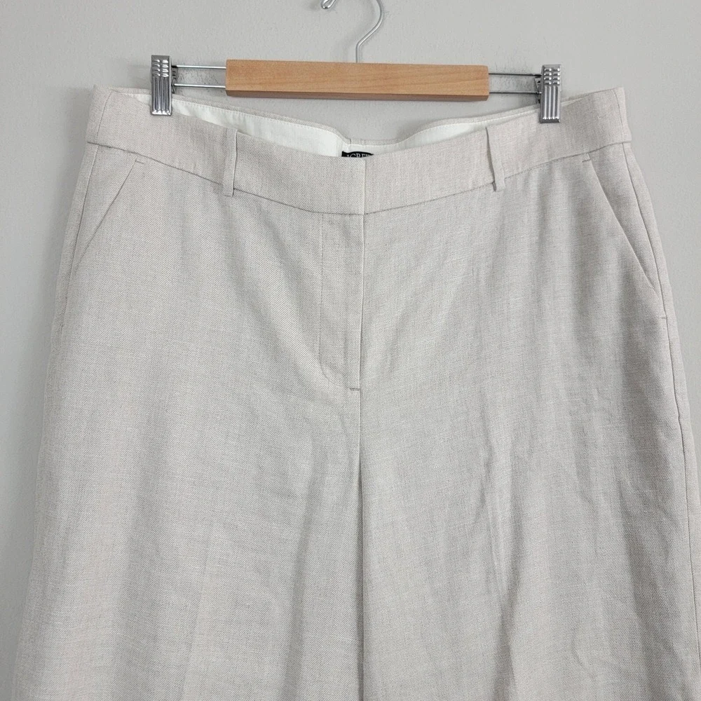 J Crew Sidney Pants Womens 16 Gray Pull On Pockets High Rise Capri Wide‎ Leg